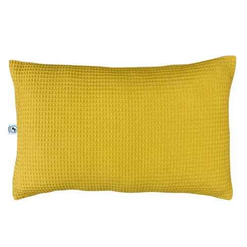 Poduszka ozdobna miodowa bawełna wafelkowa 