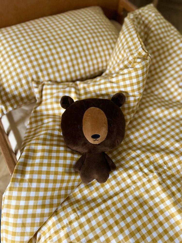 pościel dziecięca bawełniana w miodową kratkę