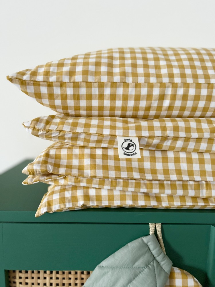 pościel dziecięca bawełniana w miodową kratkę