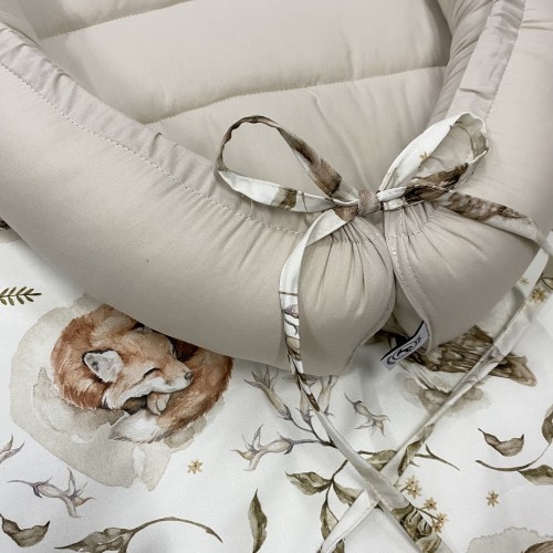 Kokon gniazdko dla niemowlaka gładkie beżowe